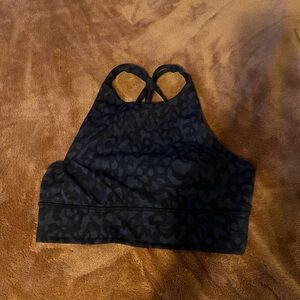 Lululemon Energy High Neck Long Line Bra in Formation Camo Deep Coal Multi